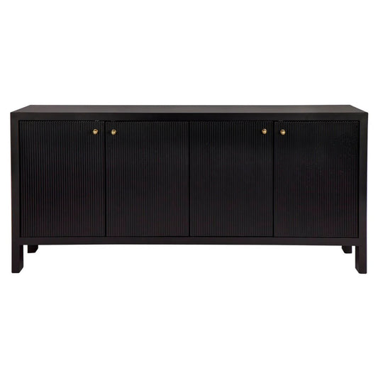 Ariana Fluted Door Buffet Table - Black Buffet Table Cafe Lighting & Living Black  