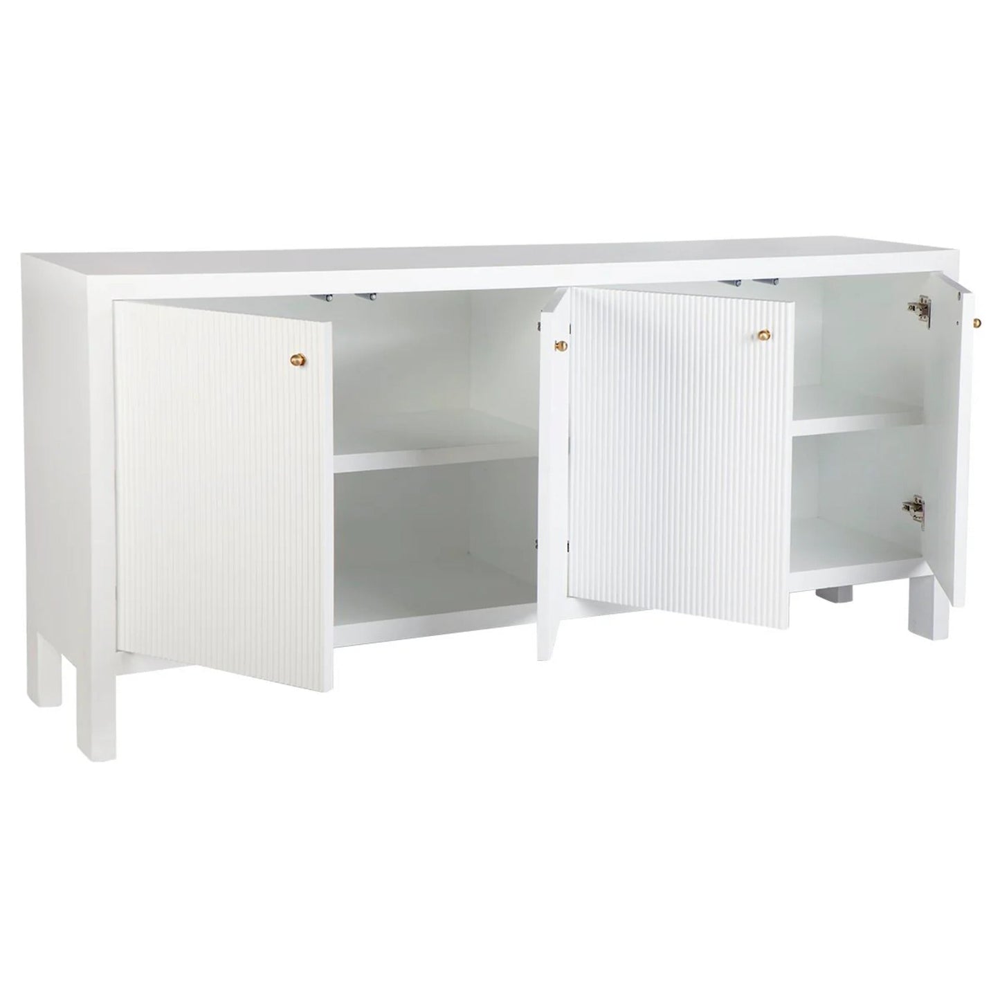 Ariana Fluted Door Buffet Table - White Buffet Table Cafe Lighting & Living   