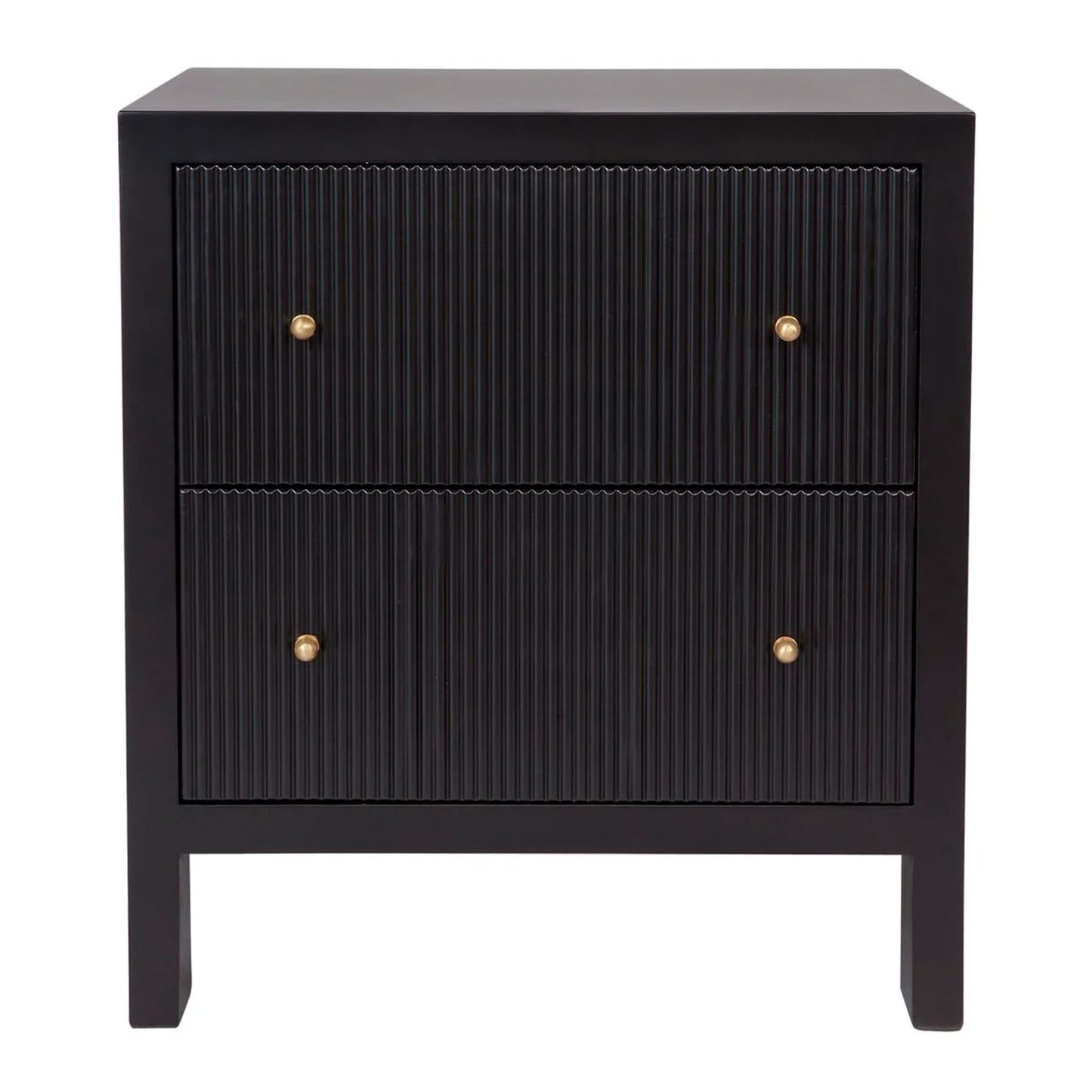 Ariana Large Two Drawer Bedside Table - White Bedside Table Cafe Lighting & Living Black Large 