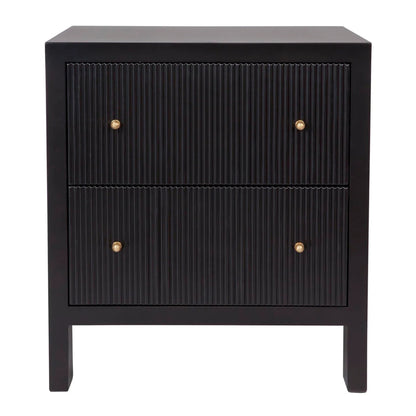 Ariana Large Two Drawer Bedside Table - White Bedside Table Cafe Lighting & Living Black Large 