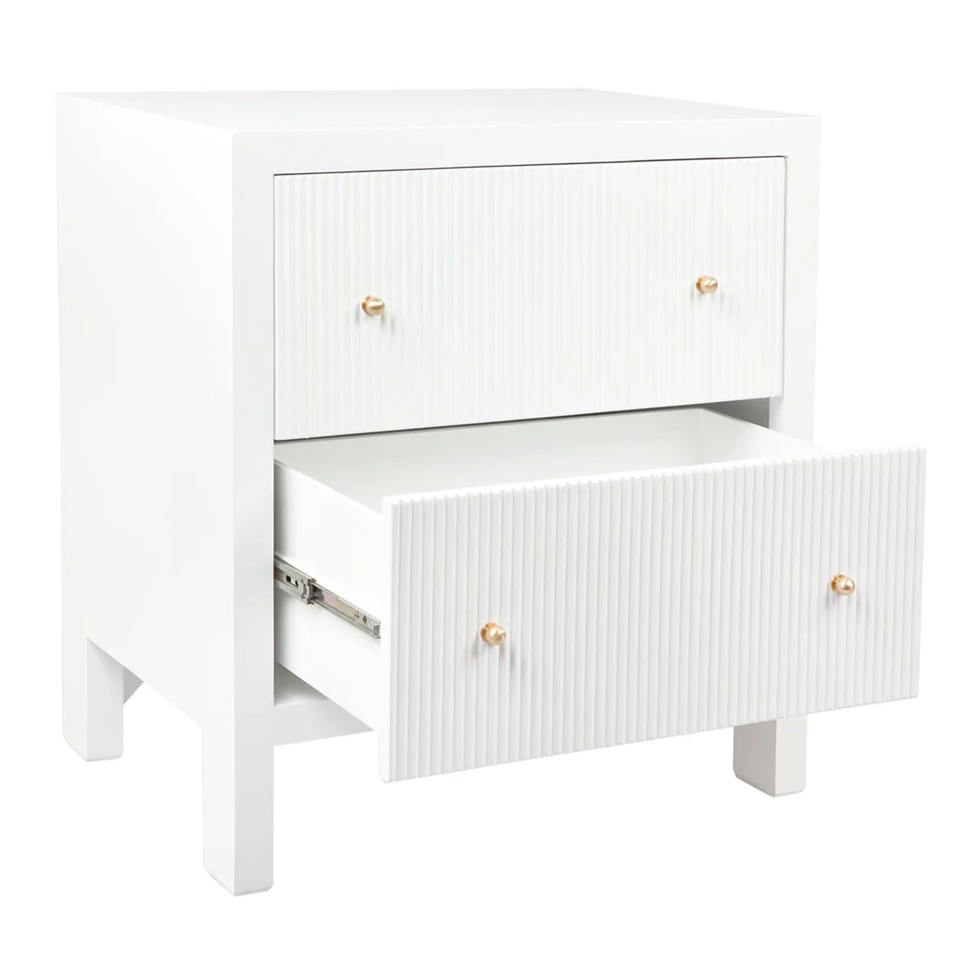 Ariana Large Two Drawer Bedside Table - White Bedside Table Cafe Lighting & Living   