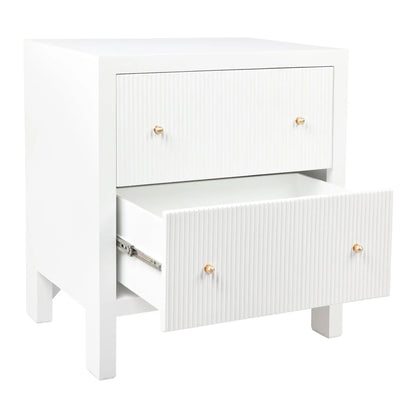 Ariana Large Two Drawer Bedside Table - White Bedside Table Cafe Lighting & Living   