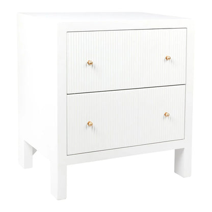 Ariana Large Two Drawer Bedside Table - White Bedside Table Cafe Lighting & Living   