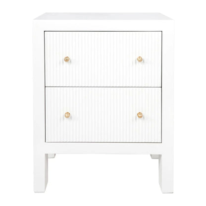 Ariana Large Two Drawer Bedside Table - White Bedside Table Cafe Lighting & Living White Small 