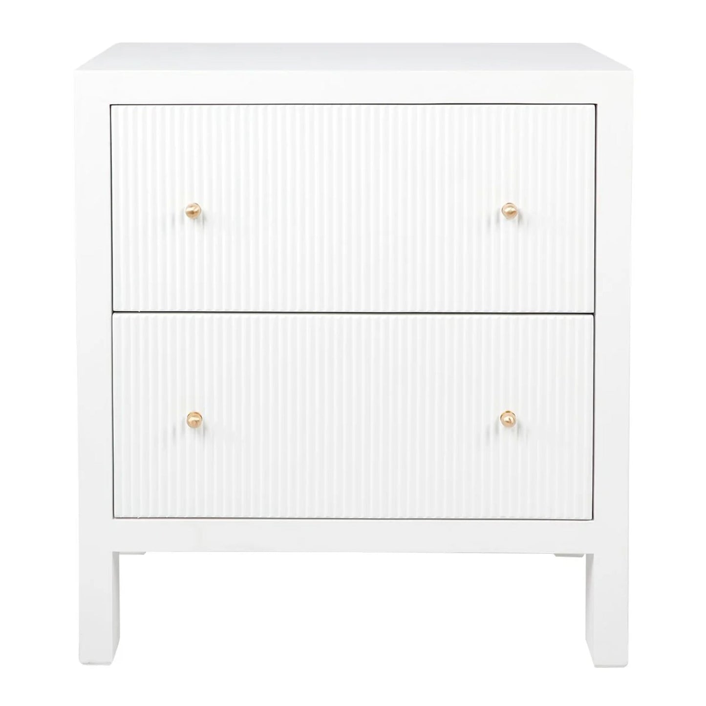 Ariana Large Two Drawer Bedside Table - White Bedside Table Cafe Lighting & Living White Large 