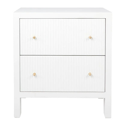 Ariana Large Two Drawer Bedside Table - White Bedside Table Cafe Lighting & Living White Large 