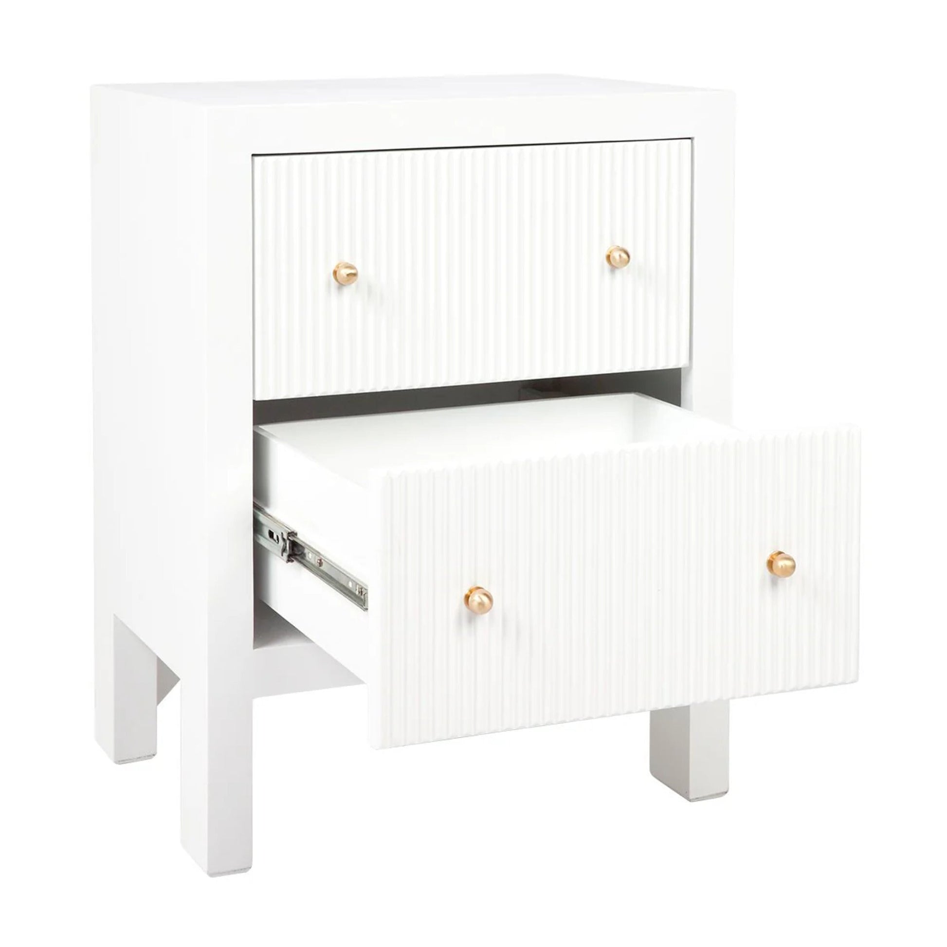 Ariana Small Two Drawer Bedside Table - White Bedside Table Cafe Lighting & Living   