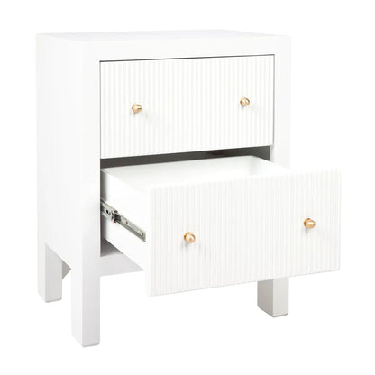 Ariana Small Two Drawer Bedside Table - White Bedside Table Cafe Lighting & Living   