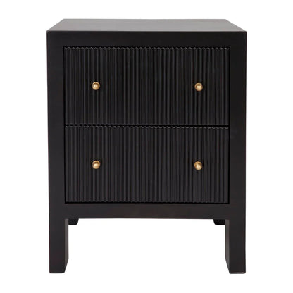 Ariana Small Two Drawer Bedside Table - White Bedside Table Cafe Lighting & Living Black Small 