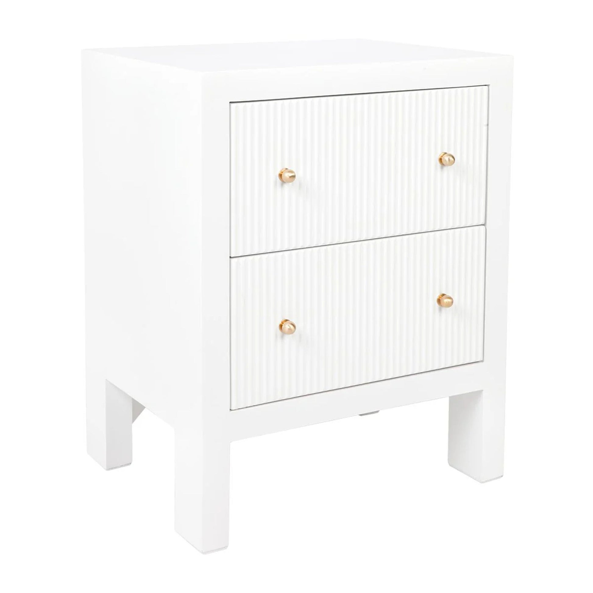 Ariana Small Two Drawer Bedside Table - White Bedside Table Cafe Lighting & Living   