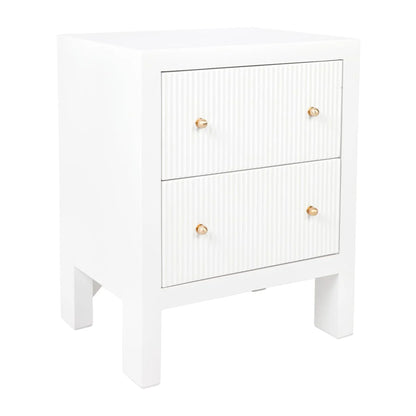 Ariana Small Two Drawer Bedside Table - White Bedside Table Cafe Lighting & Living   