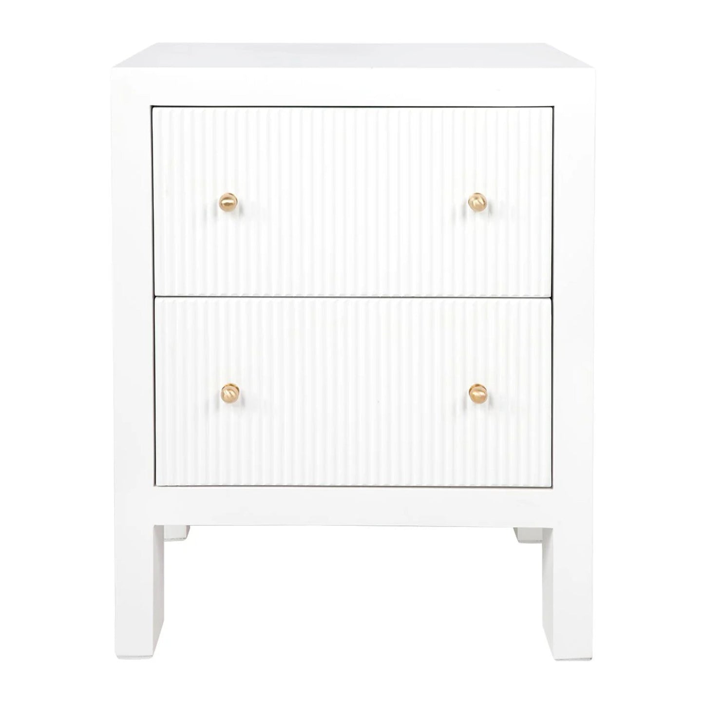 Ariana Small Two Drawer Bedside Table - White Bedside Table Cafe Lighting & Living White Small 