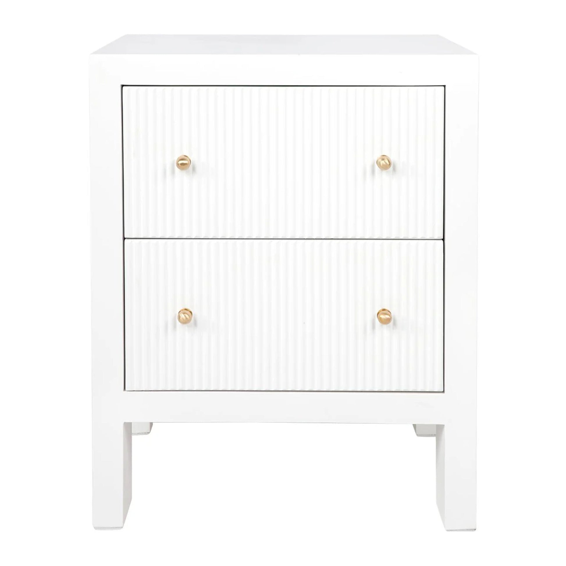 Ariana Small Two Drawer Bedside Table - White Bedside Table Cafe Lighting & Living White Small 