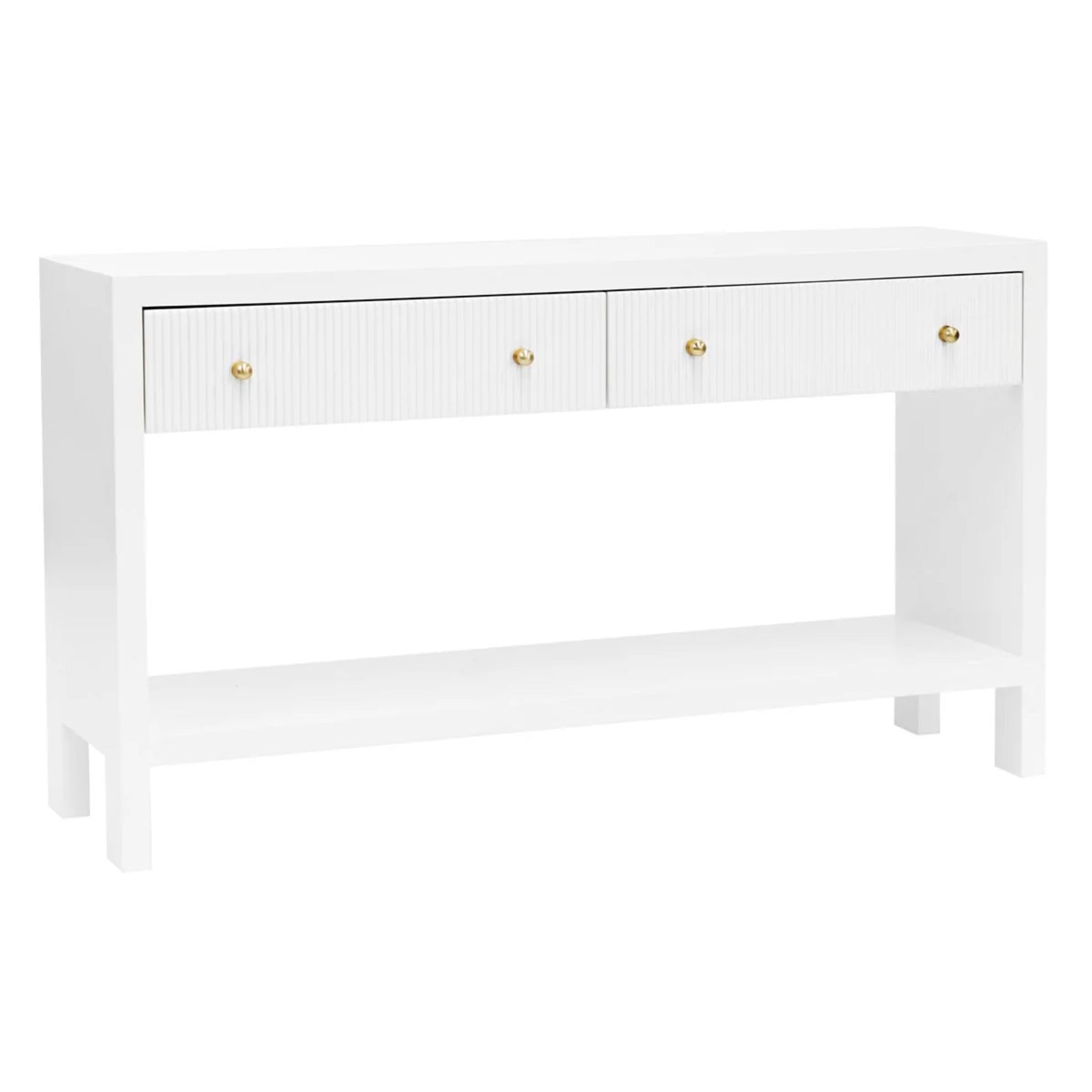 Ariana Two Drawer Console Table - White Console Table Cafe Lighting & Living   