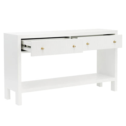 Ariana Two Drawer Console Table - White Console Table Cafe Lighting & Living   