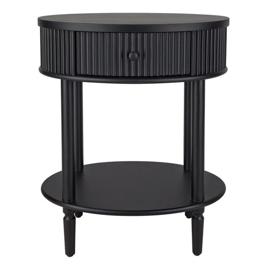 Arielle Oval Bedside Table - Black Bedside Table Cafe Lighting & Living Black  