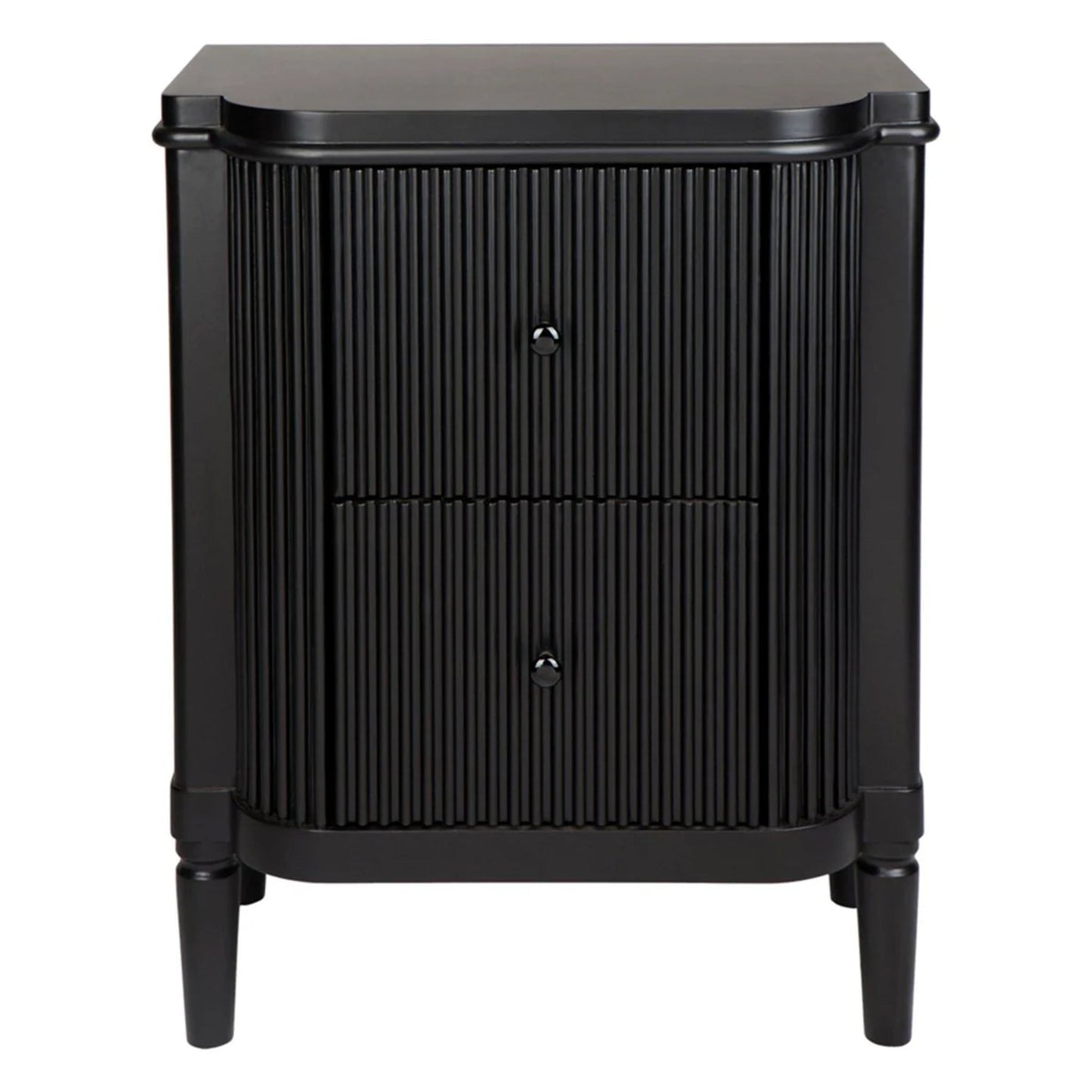 Arielle Ribbed Timber Bedside Table - Antique Gold Bedside Table Cafe Lighting & Living Black  