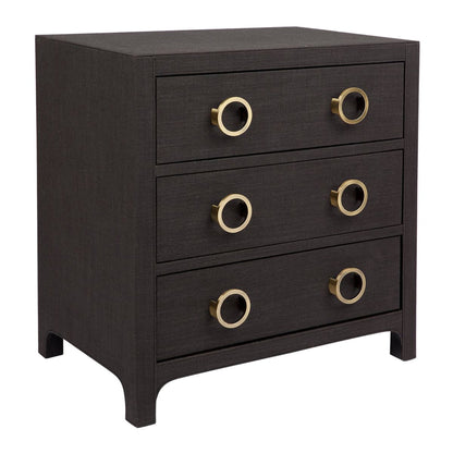 Astley Upholstered Linen Bedside Table - Charcoal Bedside Table Cafe Lighting & Living   