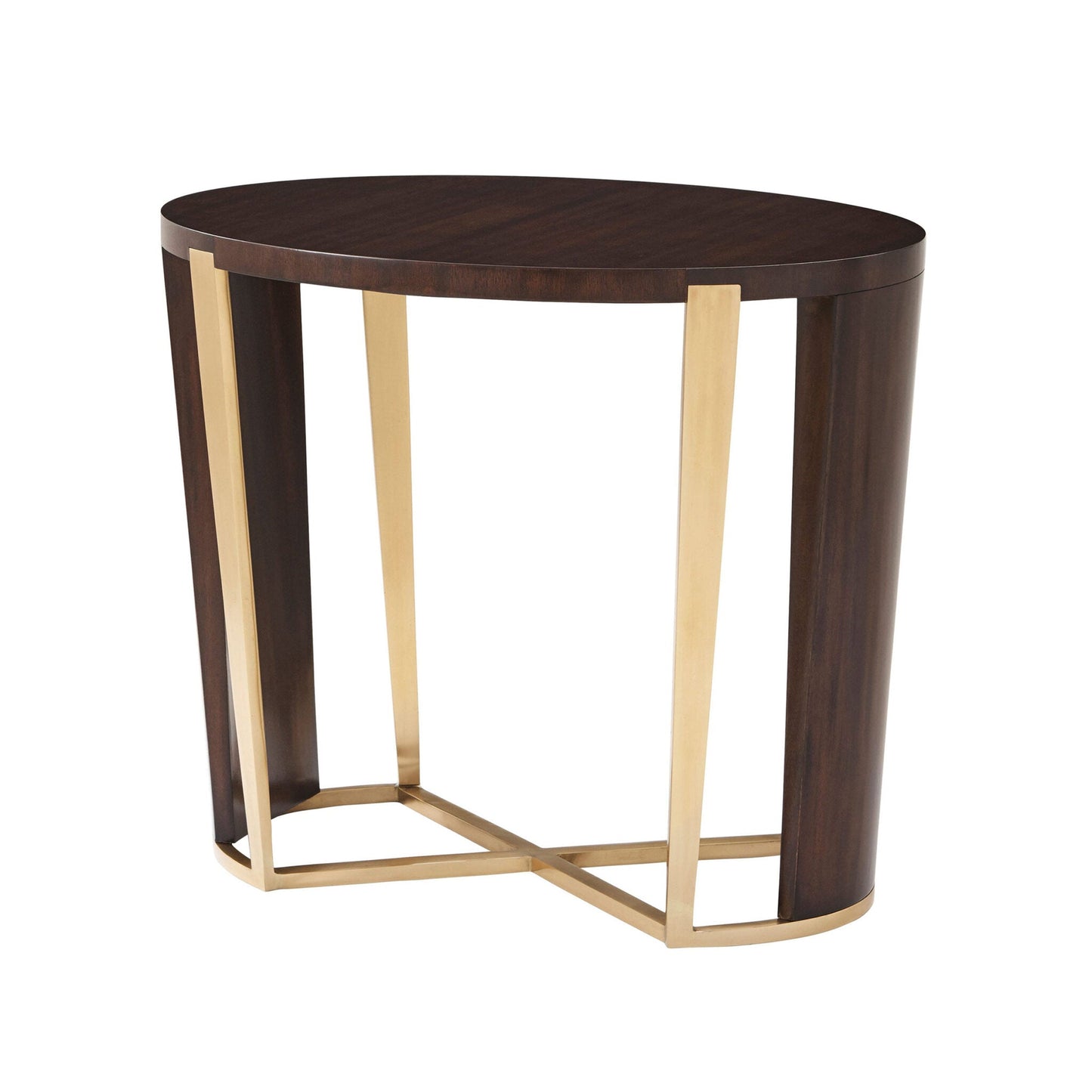 Avenue Montaigne Adelyn Mahogany Side Table - Brass Side Table Bloomingdales   