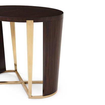 Avenue Montaigne Adelyn Mahogany Side Table - Brass Side Table Bloomingdales   