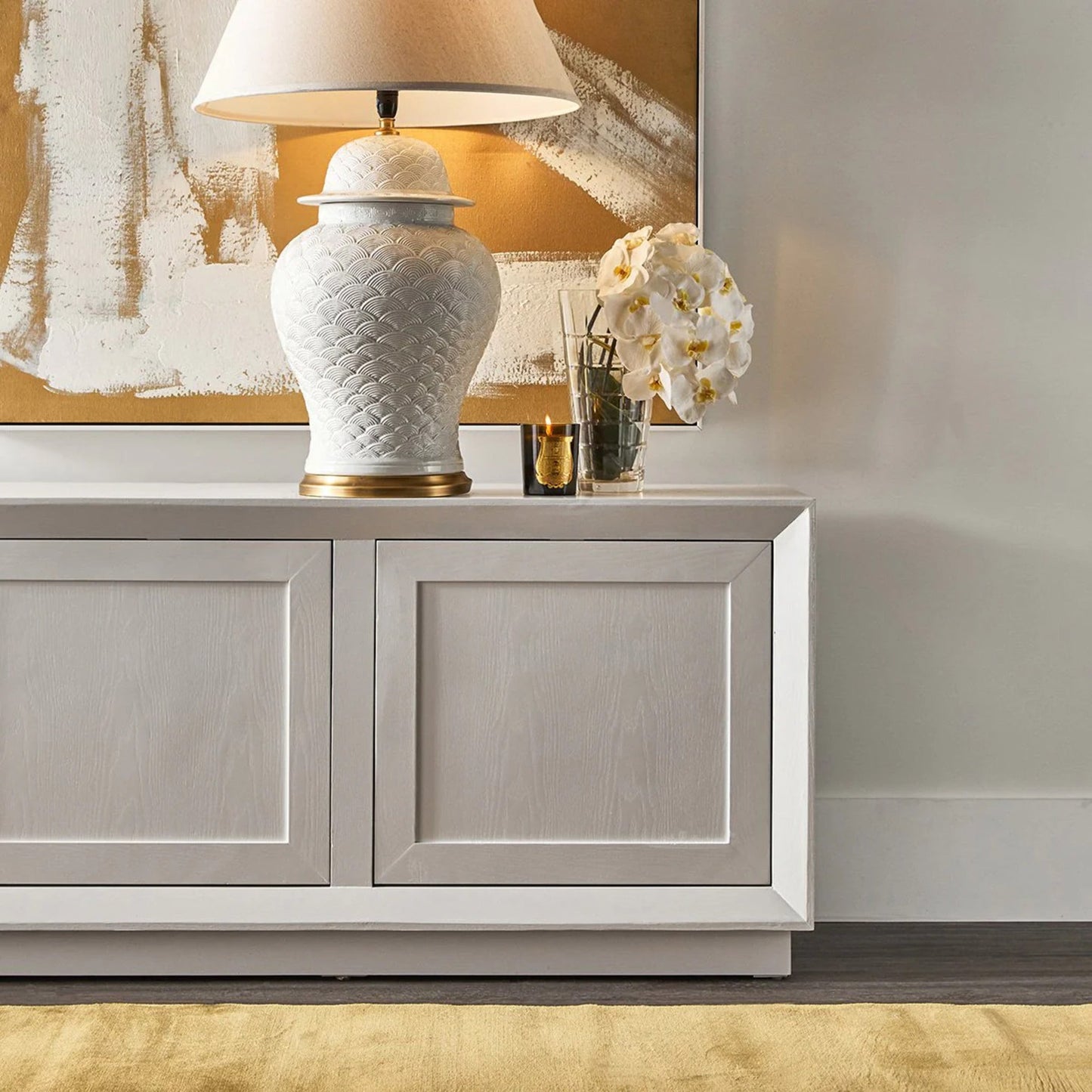 Balmain Large Shaker Panel Buffet Table - White Buffet Table Cafe Lighting & Living   