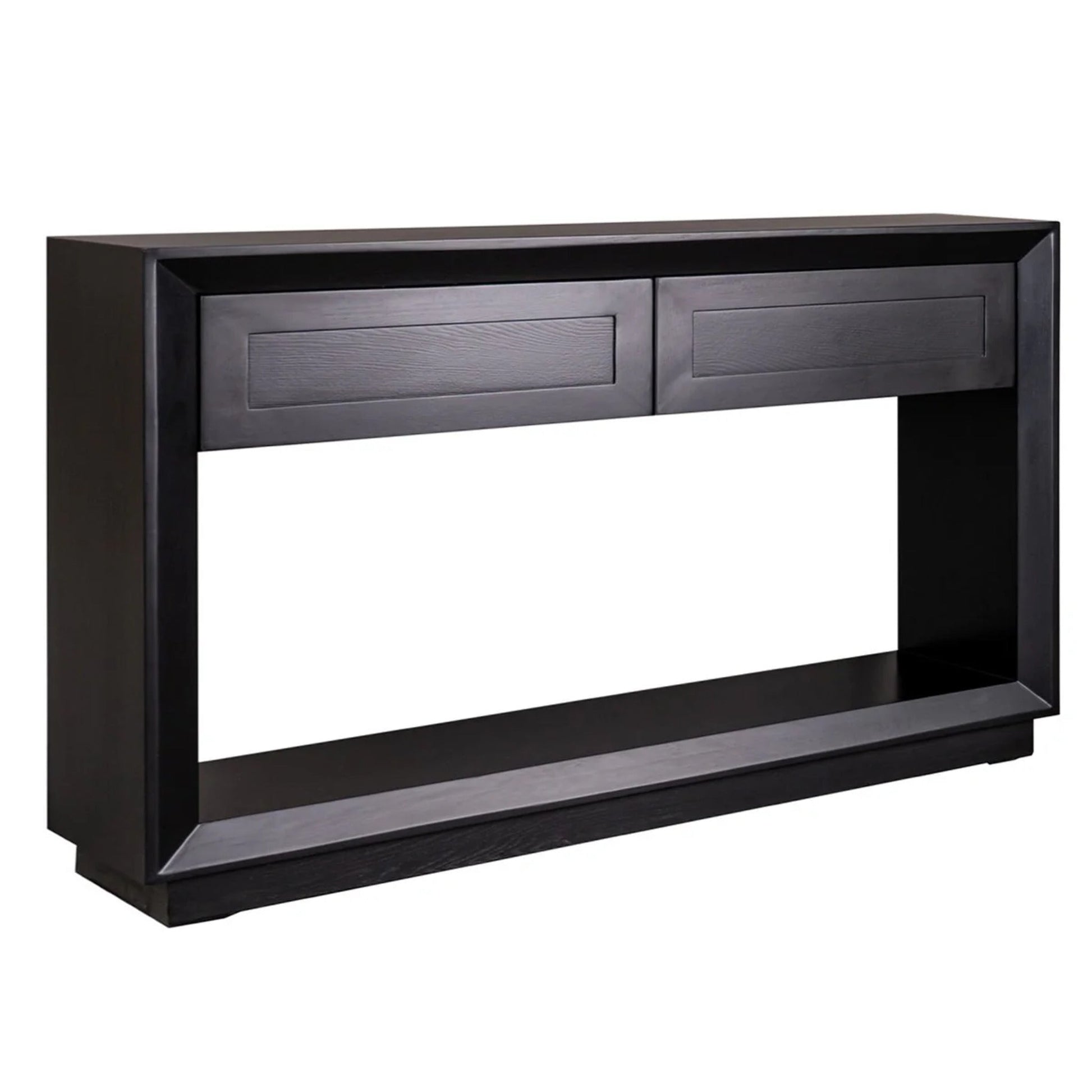 Balmain Large Two Drawer Open Console Table - Black Console Table Cafe Lighting & Living   