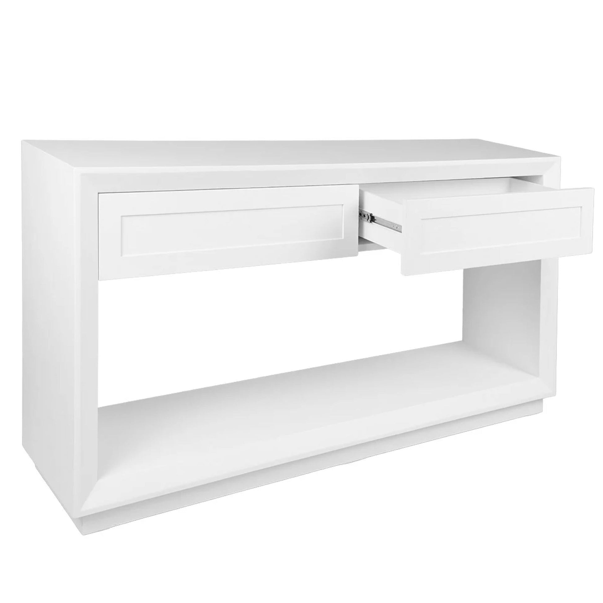 Balmain Large Two Drawer Open Console Table - White Console Table Cafe Lighting & Living   