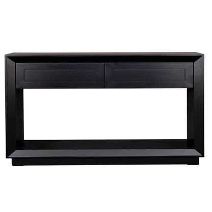 Balmain Large Two Drawer Open Console Table - White Console Table Cafe Lighting & Living Black Large 