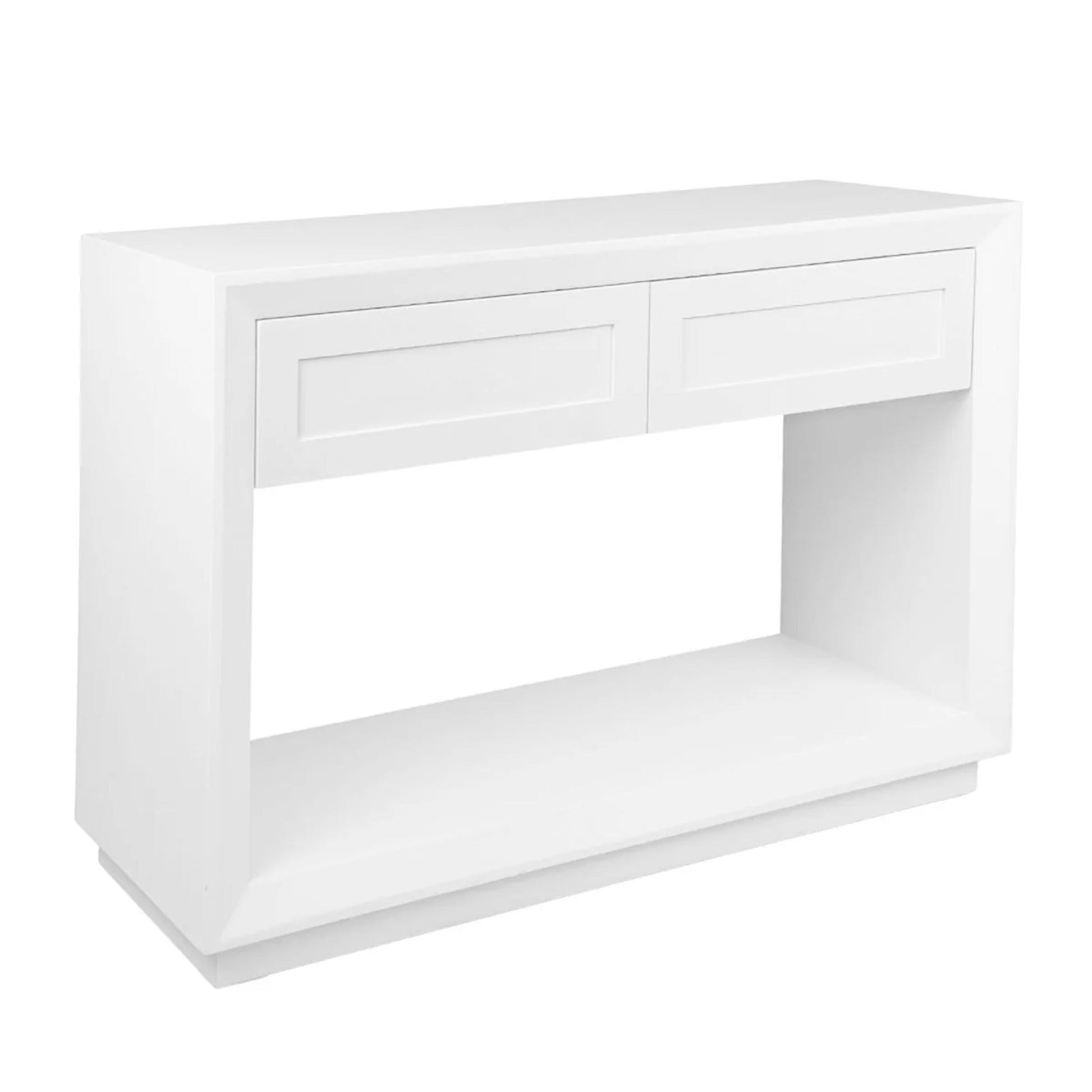 Balmain Small Two Drawer Open Console Table - White Console Table Cafe Lighting & Living   