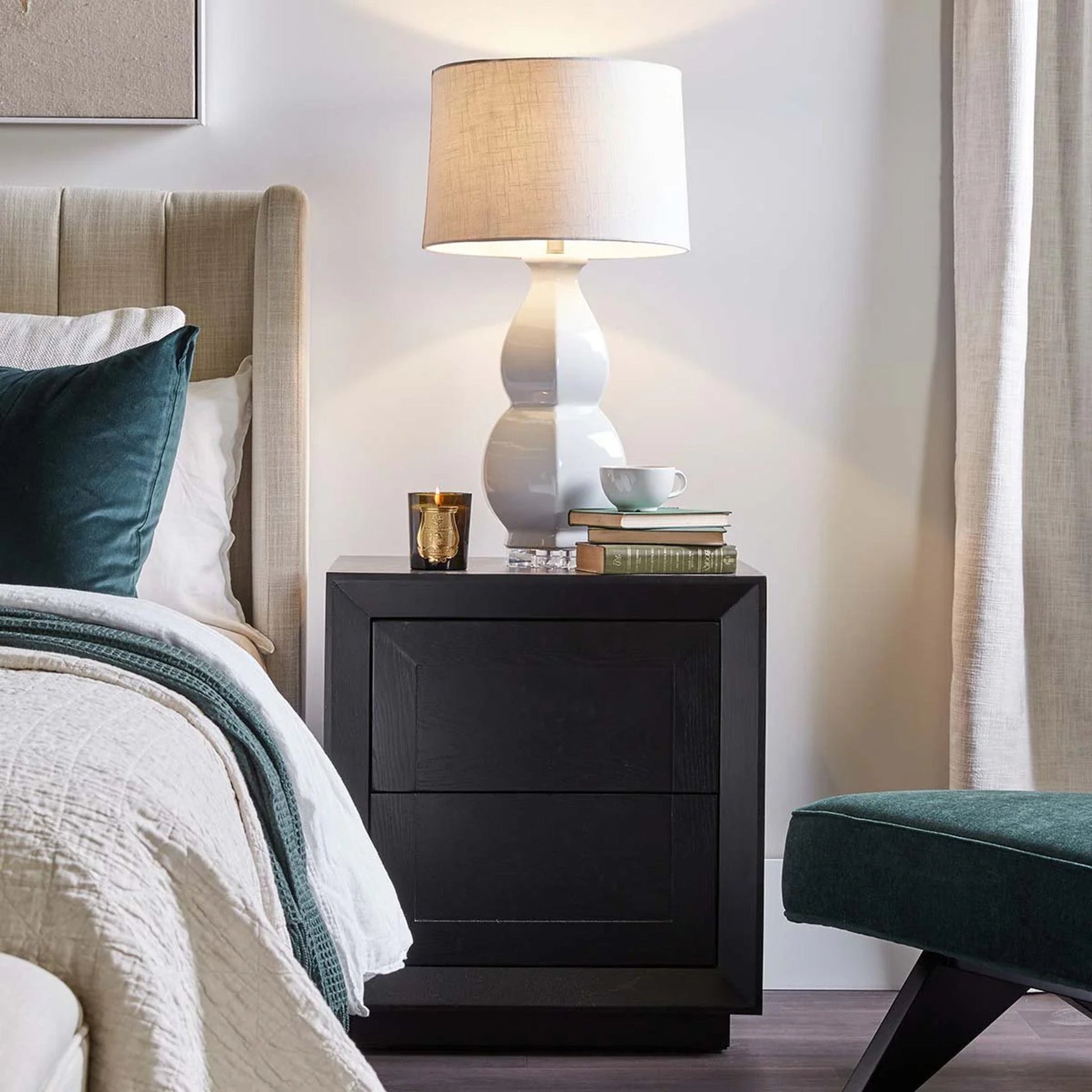 Balmain Tall Bedside Table - Black Bedside Table Cafe Lighting & Living   