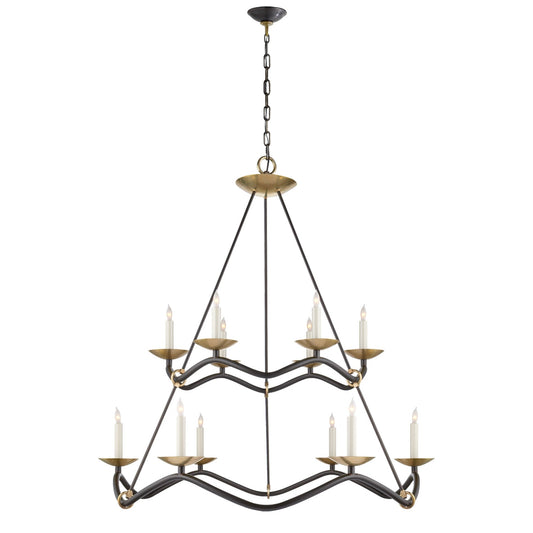 Barry Goralnick Choros Two-Tier Chandelier - Aged Iron Pendant Light Bloomingdales Lighting Two Tier  