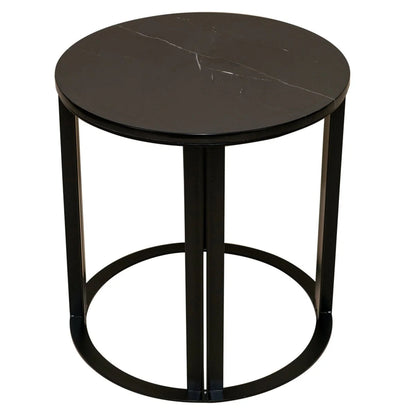 Bowie Marble Side Table - Grey Side Table Cafe Lighting & Living Black  