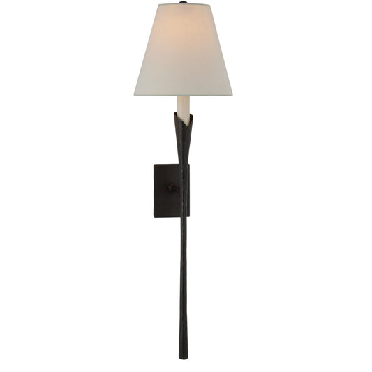 Chapman & Myers Aiden Large Tail Linen Wall Sconce - Aged Iron Wall Light Bloomingdales Lighting Aged Iron  