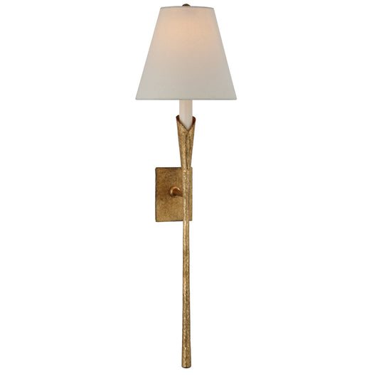 Chapman & Myers Aiden Large Tail Linen Wall Sconce - Gilded Iron Wall Light Bloomingdales Lighting Gilded Iron  