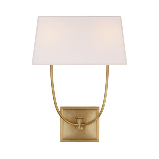 Chapman & Myers Venini Linen Double Wall Sconce - Brass Wall Light Bloomingdales Lighting   