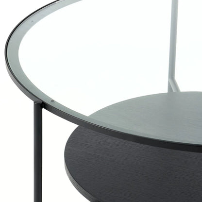 Chester Round Glass Coffee Table - Black Coffee Table M+Co Living