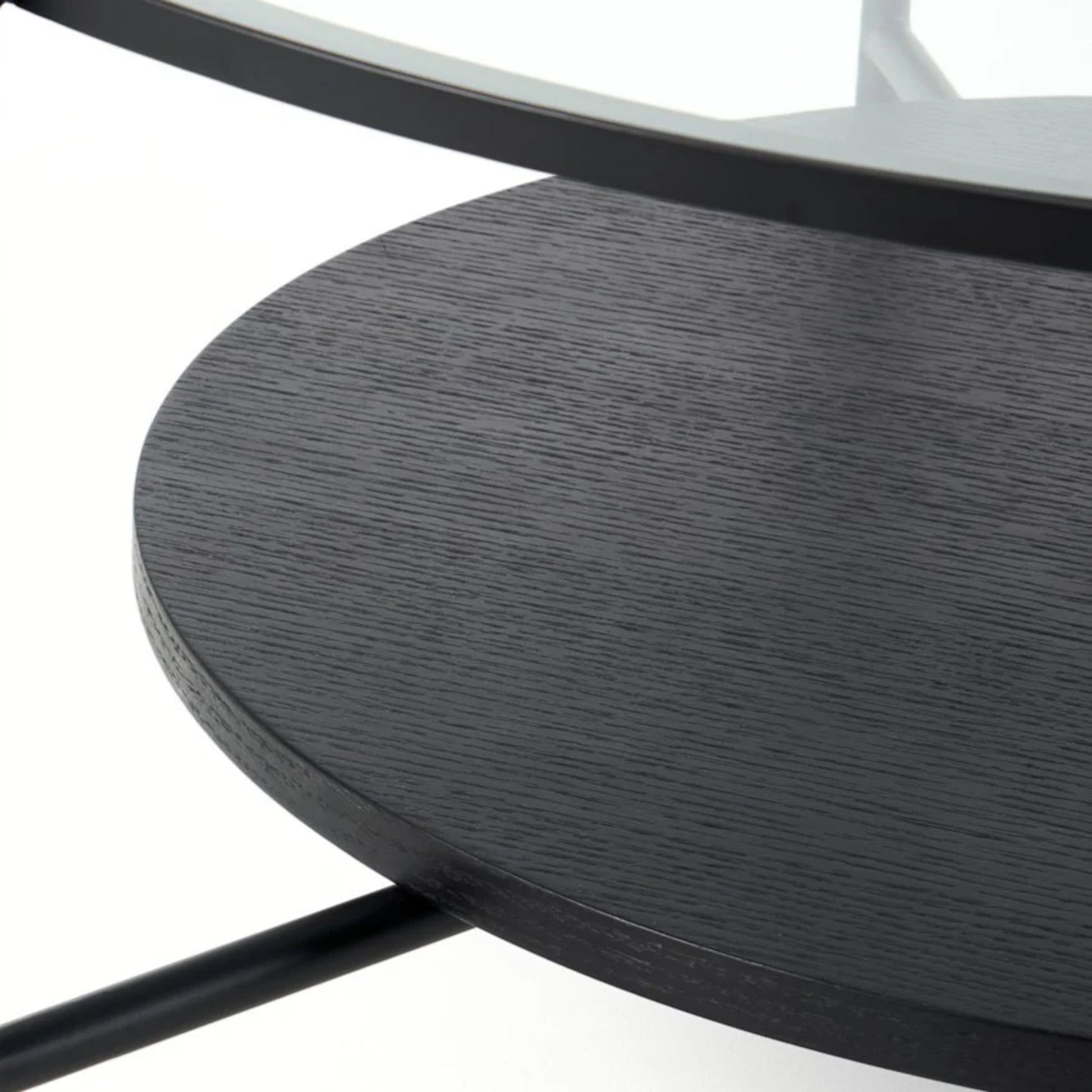 Chester Round Glass Coffee Table - Black Coffee Table M+Co Living