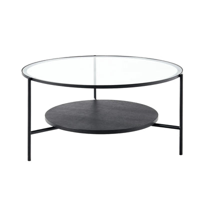 Chester Round Glass Coffee Table - Black Coffee Table M+Co Living