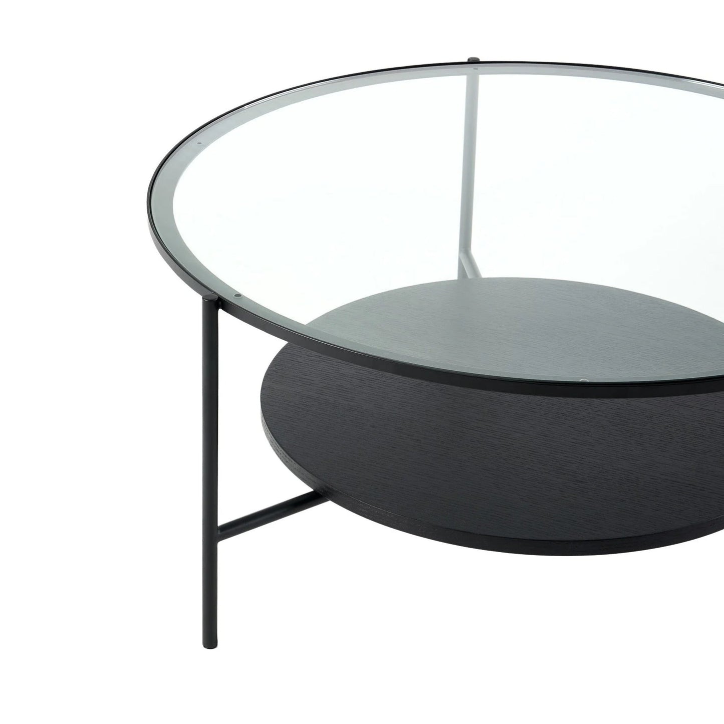 Chester Round Glass Coffee Table - Black Coffee Table M+Co Living