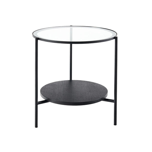 Chester Round Glass Side Table - Black Side Table M+Co Living