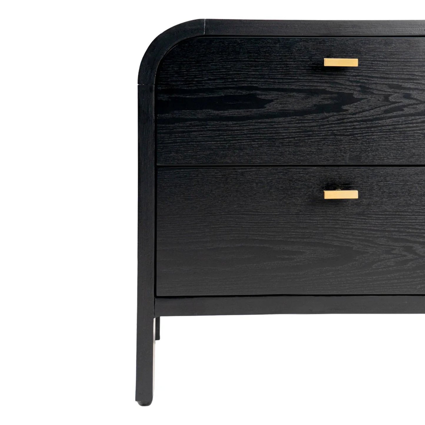 Chisholm Oak Wood Bedside Table - Black Bedside Table Cafe Lighting & Living   