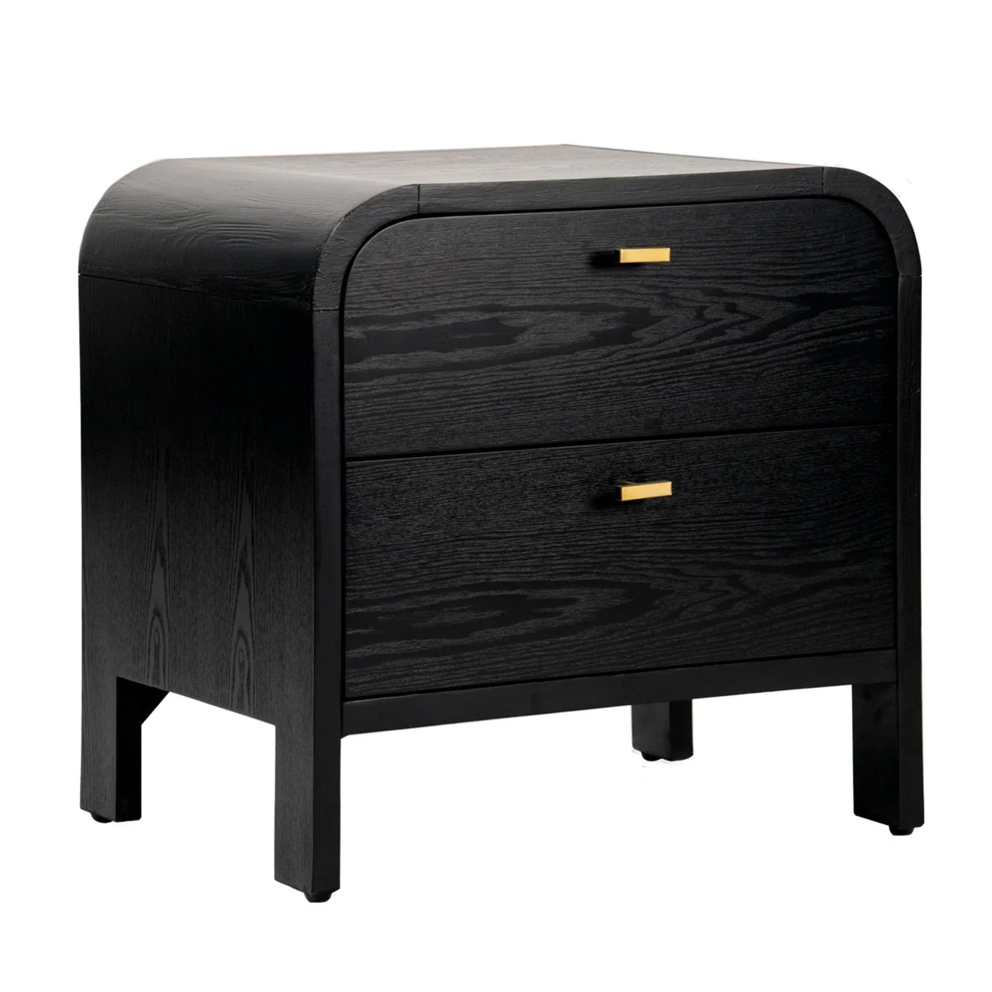 Chisholm Oak Wood Bedside Table - Black Bedside Table Cafe Lighting & Living   