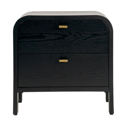 Chisholm Oak Wood Bedside Table - Black Bedside Table Cafe Lighting & Living Black  