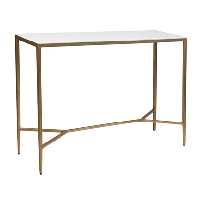 Chloe Slim Large Stone Console Table - Antique Gold Console Table Cafe Lighting & Living   