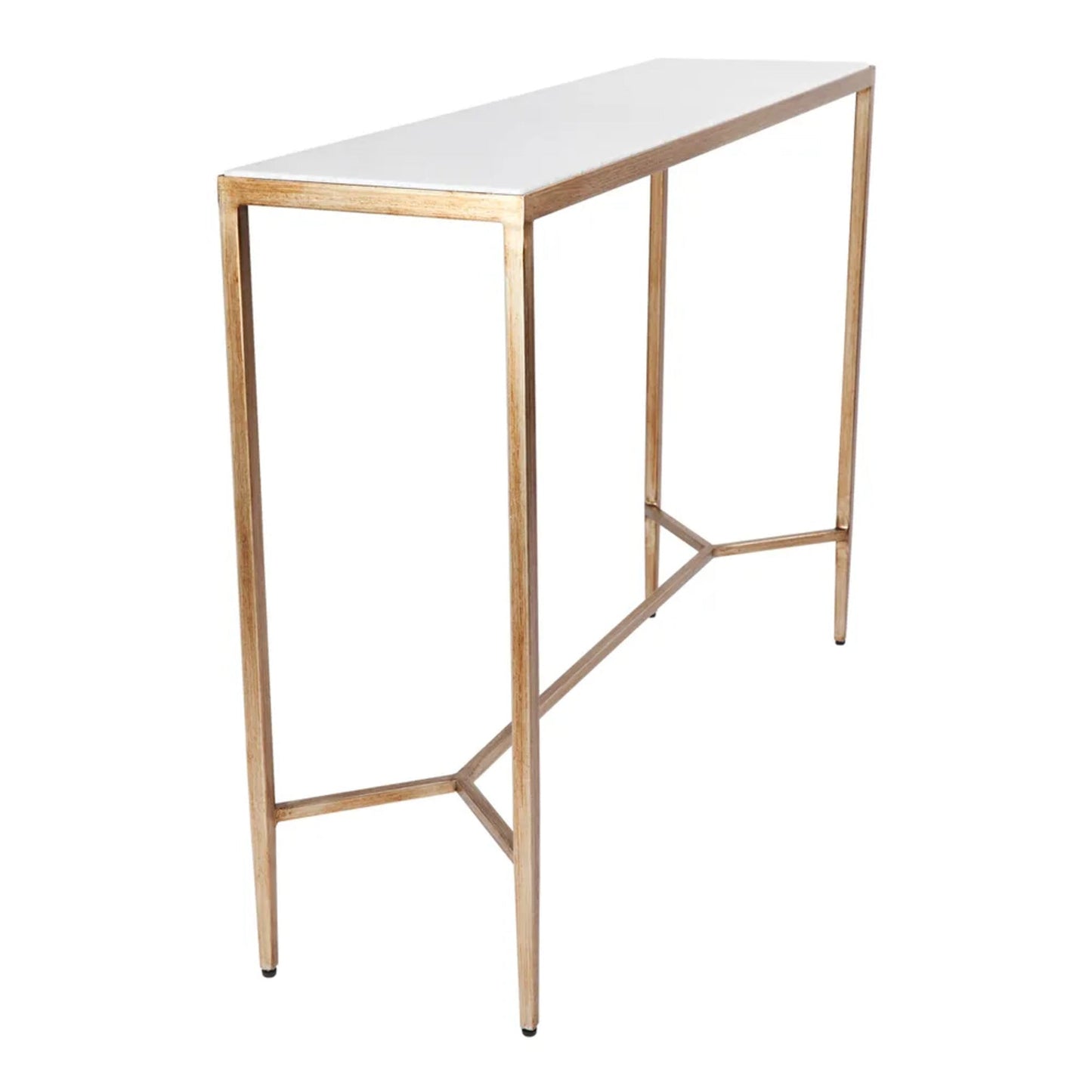 Chloe Slim Small Stone Console Table - Antique Gold Console Table Cafe Lighting & Living   