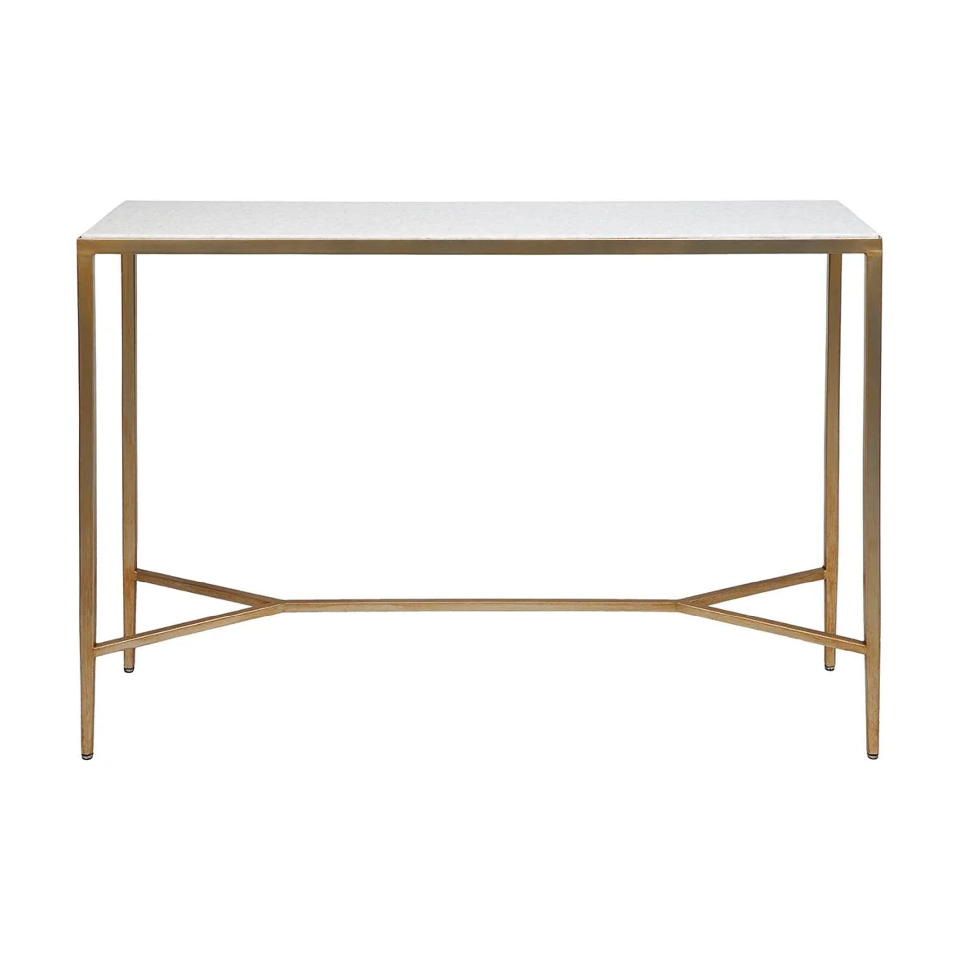 Chloe Slim Small Stone Console Table - Antique Gold Console Table Cafe Lighting & Living Large  