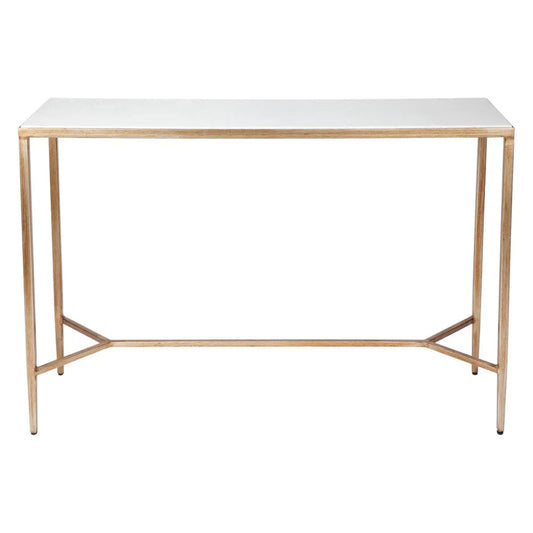 Chloe Slim Small Stone Console Table - Antique Gold Console Table Cafe Lighting & Living Small  