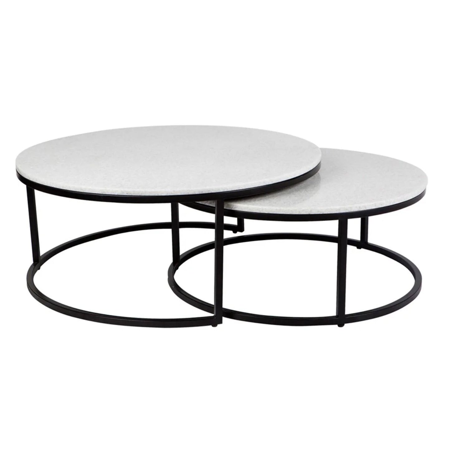 Chloe Stone Nesting Coffee Tables - Antique Gold Coffee Table Cafe Lighting & Living Black  