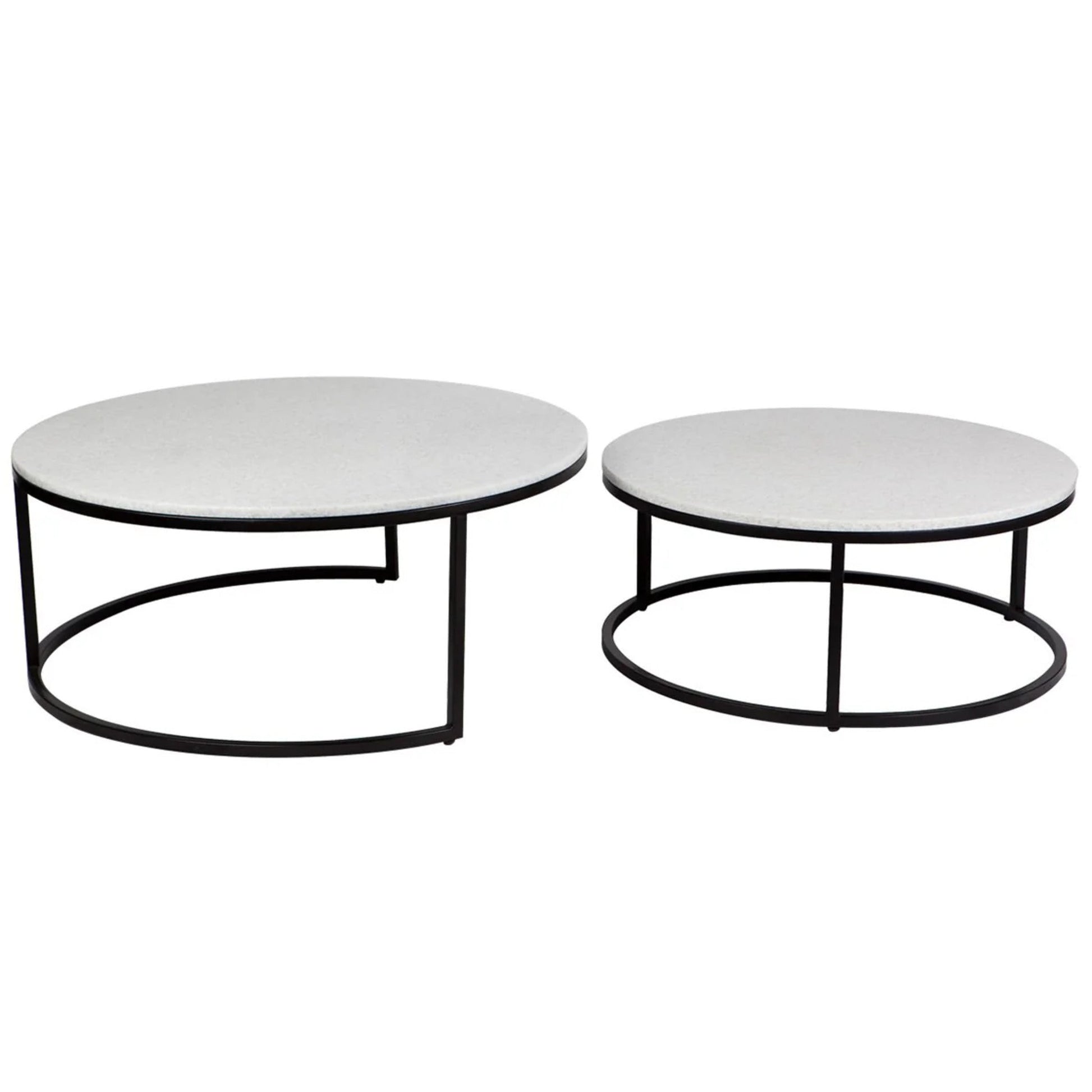 Chloe Stone Nesting Coffee Tables - Black Coffee Table Cafe Lighting & Living   