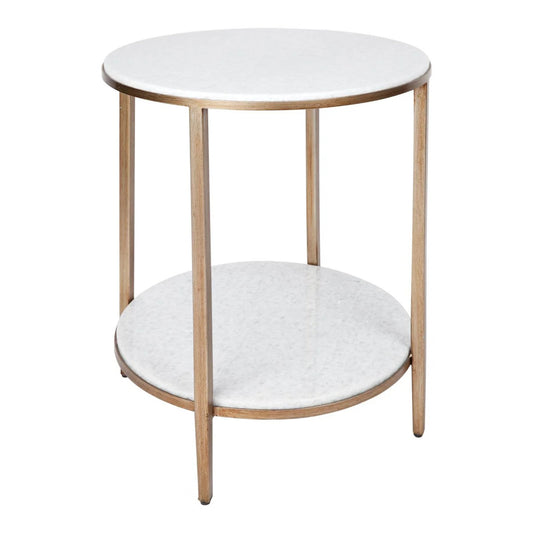 Chloe Stone Side Table - Antique Gold Side Table Cafe Lighting & Living   